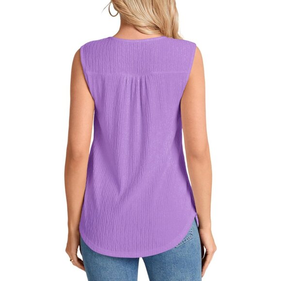 Women’s Sleeveless Tank Top Casual Dressy Flowy Tunic Party Work Outfits - Picture 2 of 4